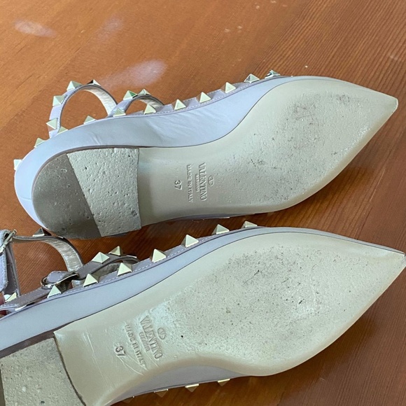 Valentino Rockstud Accents Leather Ballet Flats - Picture 6 of 6